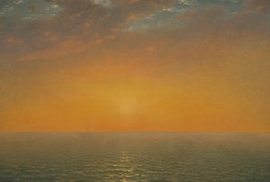 Solnedgang på havet af John Frederick Kensett