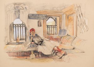 Et østligt interiør af John Frederick Lewis