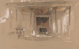 Hovedindgangen til den store moské (Ulu cami) i Bursa, Tyrkiet, af John Frederick Lewis