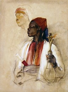 Study for the Pipe Bearer, ca. 1856 (akvarel på papir) af John Frederick Lewis