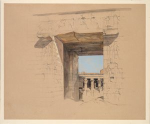 Templet i Edfu: Pylonens dør af John Frederick Lewis