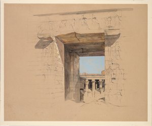 The Temple of Edfu: The Door of the Pylon, 1850. af John Frederick Lewis