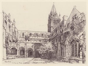 Christ Church Cloisters (litografi) af John Fulleylove