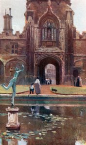 Christ Church College - Tom Quadrangle (farvelitografi)