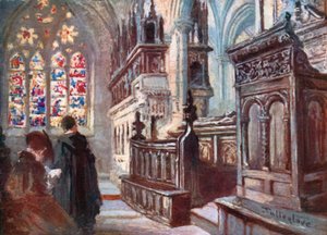 Christ Church - Interiør af det latinske kapel (farvelitografi) af John Fulleylove