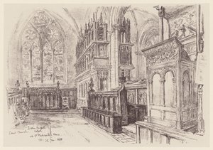 Christ Church, det indvendige af det latinske kapel (litografi) af John Fulleylove