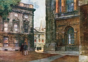 Christ Church - Peckwater Quadrangle (farvelitografi) af John Fulleylove