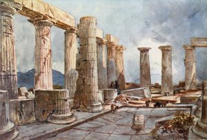 Interiør af Apollontemplet ved Bassae i Arcadia af John Fulleylove