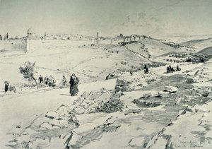Jerusalem, med vejen fra Betania, 1902. af John Fulleylove