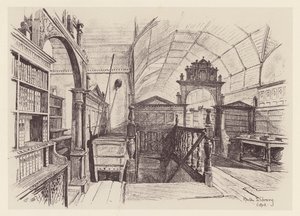 Merton Bibliotek (litografi) af John Fulleylove