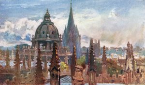 Oxford, fra Sheldonian Theatre (farvelitografi)