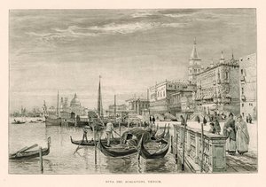 Riva dei Schiavoni, Venedig (litho) af John Fulleylove