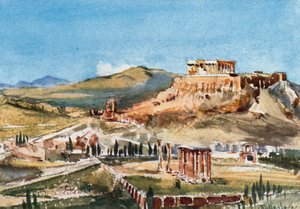 Akropolis og Tempel for den olympiske Zeus fra Hill Ardettos af John Fulleylove