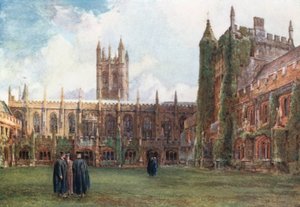 The Cloisters, Magdalen (farvelitografi) af John Fulleylove