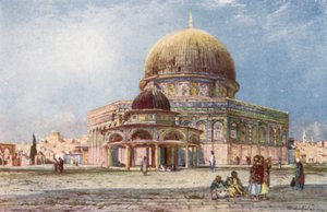 Klippekuplen (Omar-moskeen), med Kædens Dome (Kubbet es Silseleh) i forgrunden