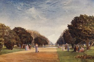 The Great Avenue, Hampton Court (farve litho) af John Fulleylove