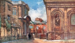 Det gamle Ashmolean Museum og Sheldonian Theatre (farvelitografi)