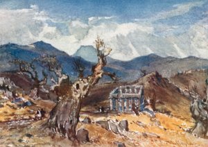 Apollontemplet ved Bassae i Arcadia, med en fjern udsigt over Mount Ithome af John Fulleylove