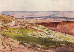 Jordandalen, fra Oliebjerget (farve litho) af John Fulleylove