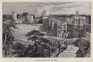 Warwick Castle, fra Keep (litho) af John Fulleylove