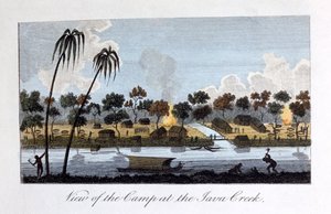 Udsigt over lejren ved Java Creek, 1813