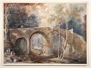 Træhuggere ved Fingle Bridge, Dartmoor af John Gendall