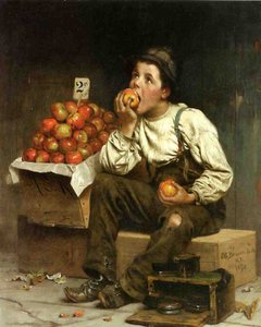 En dreng der spiser æbler, 1878
