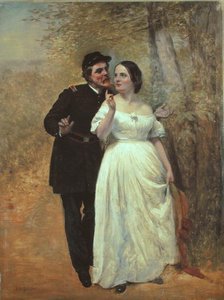 Courting (olie på lærred) af John George Brown