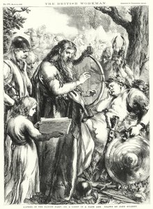 Alfred i den danske Lejr; eller et lys i en mørk tidsalder (gravering) af John Gilbert