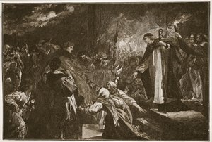 Kardinal Wolsey i Leicester Abbey, illustration fra 
