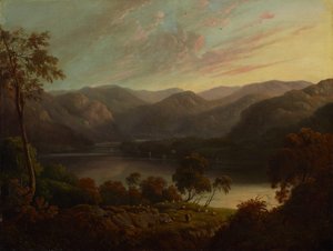 Udsigt over landskab i Cumberland af John Glover