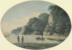 Flod med fisker, 1792 (wc over grafit på papir) af John Glover