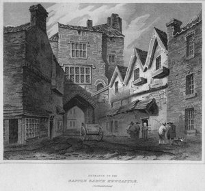 Indgang til Castle Garth Newcastle, Northumberland, 1814 af John Greig