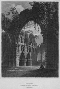 Interiør af Lanercost Priory, Cumberland, 1814 af John Greig