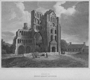 Rester af Kelso Abbey Church, 1814