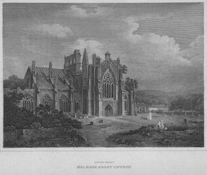 Sydfronten - Melrose Abbey Church, 1814