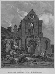 Vestfronten af Jedburgh Abbey Church Roxburghshire, 1814 af John Greig