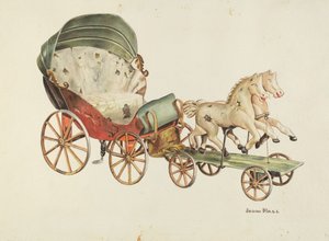 Calash og heste, ca. 1940.