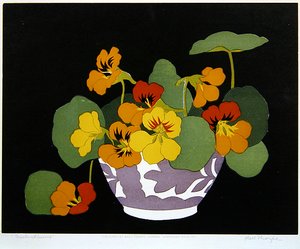 Nasturtiums (træsnitstryk) af John Hall Thorpe