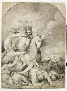 Døden på en bleg hest, ca. 1775 (pen og sort blæk på vævet papir) af John Hamilton Mortimer