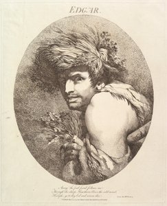 Edgar Twelve Characters fra Shakespeare, 20. maj 1775. af John Hamilton Mortimer