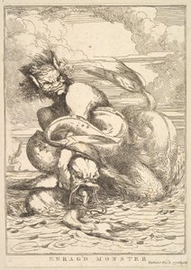 Enragd Monster fra Femten Etchings Dedikeret til Sir Joshua Reynolds, 8. december 1778. af John Hamilton Mortimer