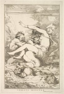 Jaloux Monster fra Femten Etchings Dedikeret til Sir Joshua Reynolds, 8. december 1778. af John Hamilton Mortimer