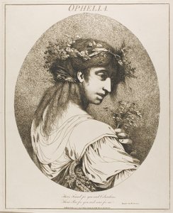 Ophelia, fra Twelve Characters fra Shakespeare af John Hamilton Mortimer