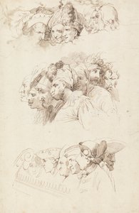 Studier af grupper af hoveder af John Hamilton Mortimer