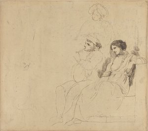 Studie til "The Rustic Dancers" af John Hamilton Mortimer
