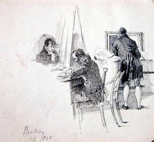 En gruppe i et indre, Brathay af John Harden