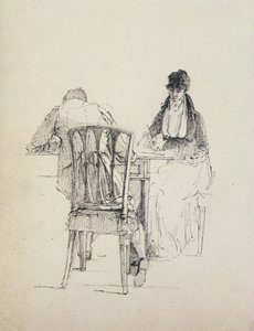 En mand, der læser, ca. 1804-30 af John Harden