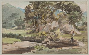 En have i Brathay, 1812 (wc på papir) af John Harden