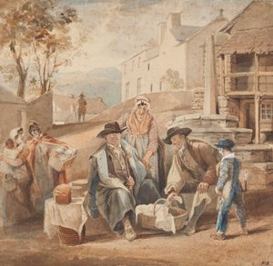 Ambleside markedshandler (wc på papir) af John Harden
